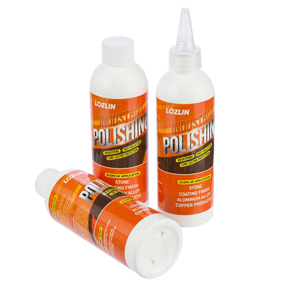 LOZLIN 3-in-1 Industrial Polishing Compound - Professional Metal & Stone Polisher, Cleaner, and Conditioner - Multi-Surface Scratch Remover & Shine Restorer for Aluminum, Copper, Car Paint, and Furniture
