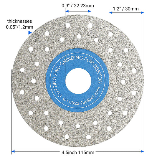 3PCS 4"-4.5"/100-115mm Diamond Grinding Wheels & Chamfered Blades - 45° Beveling/Trimming for Tile, Marble, Stone & Ceramics -22.23/20MM Apertures Angle Grinder Discs