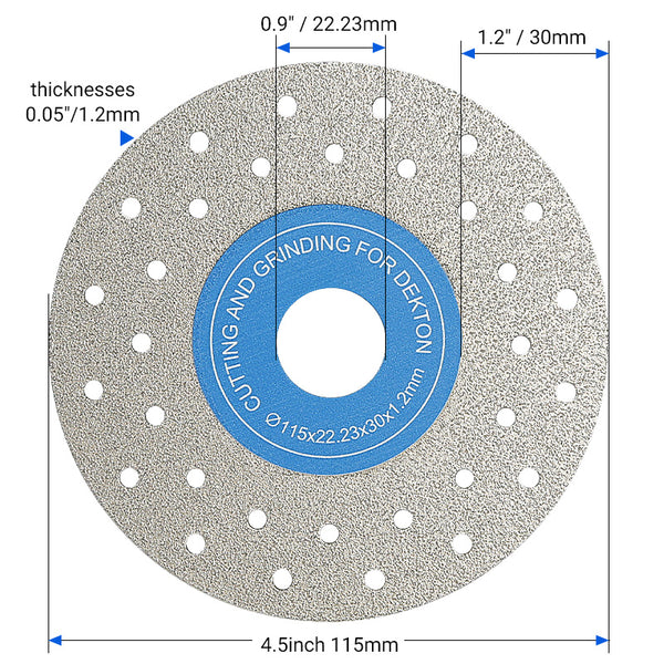 3PCS 4"-4.5"/100-115mm Diamond Grinding Wheels & Chamfered Blades - 45° Beveling/Trimming for Tile, Marble, Stone & Ceramics -22.23/20MM Apertures Angle Grinder Discs
