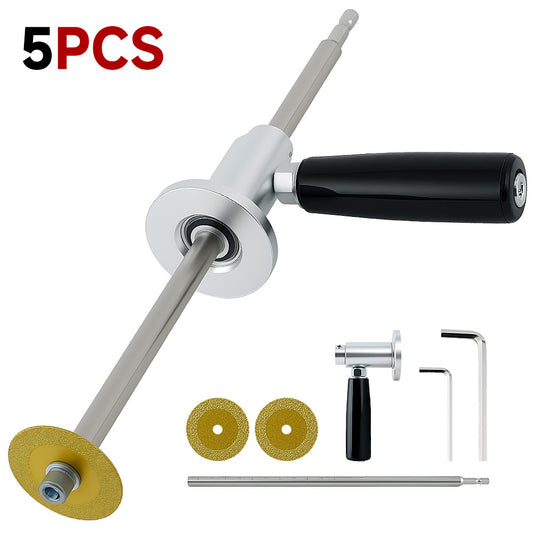 LOZLIN PVC Pipe Inside Cutter with Diamond Grit Wheel & 7-Inch Adjustable Depth for 1-1/2 to 8 Inches, 1/4in Hex Shank for Impact Drivers