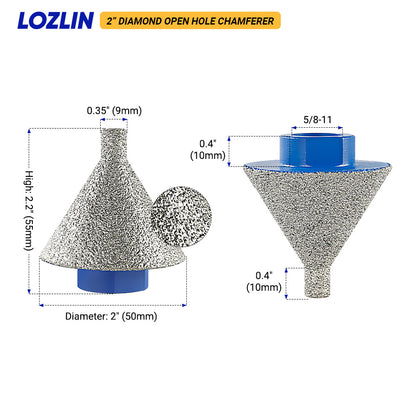 2"(50MM) Diamond Chamfering Tool Edge Trimming - Multi-Function Precision Tool for Marble, Granite, Ceramic Tile - Easy to Use for Stone Masonry & DIY Projects