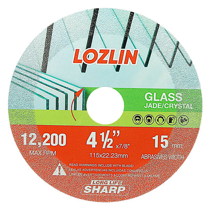 3PC/6PCS 115mm (4.5") Diamond Cutting Wheel - Ultra-Thin Glass/Tile/Stone Blade for Bottle, Rock, Angle Grinder Tool w/22.23mm Arbor
