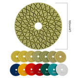 8-teiliges 4-Zoll-Nassdiamant-Polierpad-Set – Körnung #50–#3000 für Beton/Granit/Marmor, Winkelschleifer-Stützteller-Set für Stein und technische Oberflächen