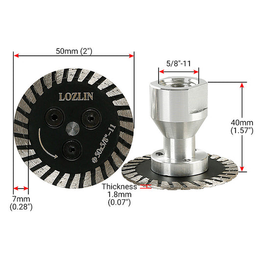 2PCS 50mm (2") Diamond Cutting Discs - for Stone, Concrete & Tile - Small Angle Grinder Blades for Precision Cuts in Tight Spaces