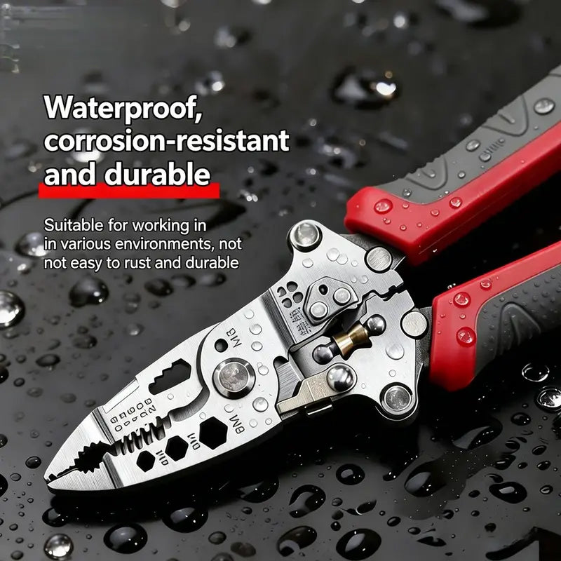 16-in-1 Electrician Multi Tool Pliers, Insulated Anti-Slip Grip, Wire Stripper, Crimper & Voltage Tester for Electrical Maintenance