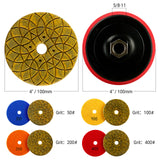 5-teiliges 100-mm-(4-Zoll)-Diamant-Schleifscheiben-Set – für Granit, Marmor und Beton – Winkelschleifer-Schleifscheibe zum Trimmen, Grobschleifen und Nivellieren von Oberflächen