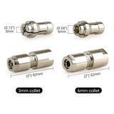 1/8"/1/4" (3MM/6MM) Winkelschleifer-zu-Geradschleifer-Umrüstsatz - Doppelspannzangen-Schleifkopf zum Schnitzen/Polieren/Schneiden, kompatibel mit Standard-Winkelschleifern