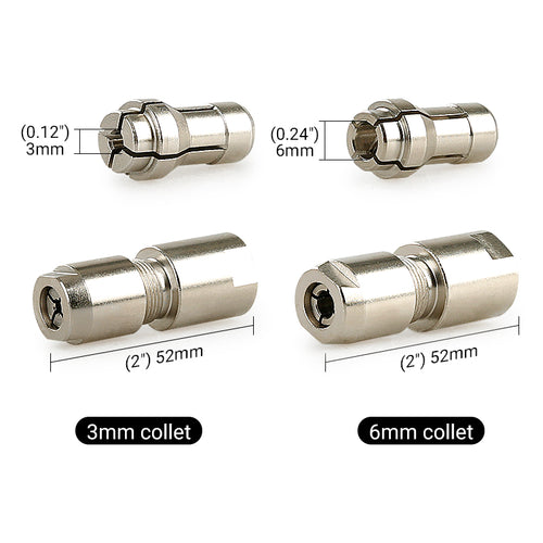 1/8"/1/4" (3MM/6MM) Winkelschleifer-zu-Geradschleifer-Umrüstsatz - Doppelspannzangen-Schleifkopf zum Schnitzen/Polieren/Schneiden, kompatibel mit Standard-Winkelschleifern
