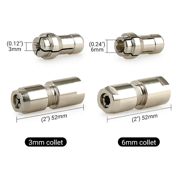 1/8"/1/4" (3MM/6MM) Angle Grinder to Straight Grinder Conversion Kit - Dual Collet Grinding Head for Carving/Polishing/Cutting, Compatible w/ Standard Angle Grinders