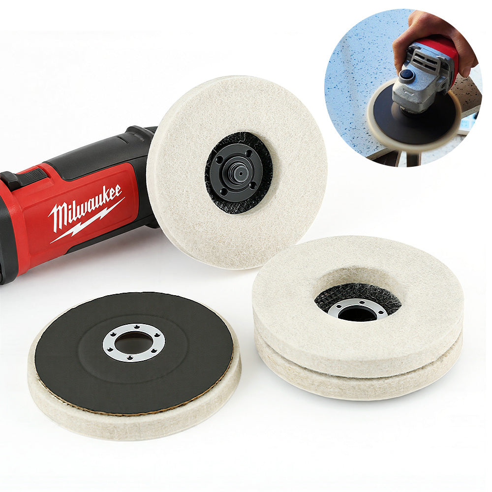 LOZLIN 5" Wool Polishing Wheel | Angle Grinder Buffing Disc for Metal & Glass, 1/3PCS Options