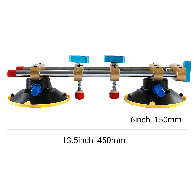 2 Stück 6-Zoll-Saugnapfwerkzeug zum Nivellieren von Steinnähten – Vakuum-Saugklemme für die Installation von Quarzplatten, Granit und Marmorarbeitsplatten mit Werkzeug zur Spaltausrichtung