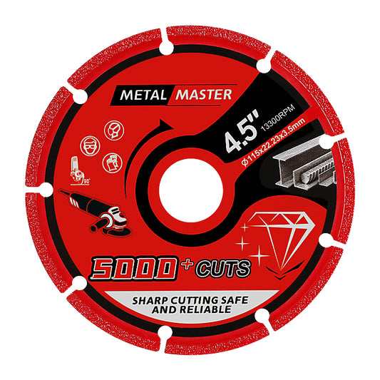 4.5" (115mm) Diamond Cutting Blades - 5000+ Cuts for Metal (Stainless Steel, Aluminum) - Angle Grinder Saw Blades, No Overheating & Long-Lasting