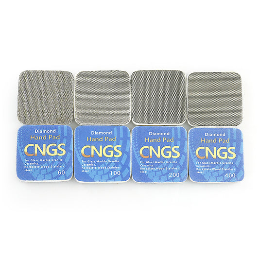 4PCS Diamond Hand Polishing Pads - 60/100/200/400 Grit Multi-Surface Grinding Kit for Rock, Glass, Marble, Quartz & Tile Edges