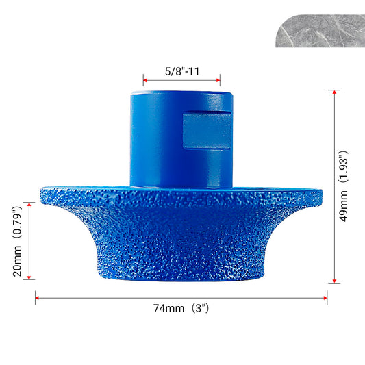 Diamond Trimming Wheels - French Edge Blades for Marble, Granite - 5/8-11 Thread Angle Grinder Mounted Stone Grinding & Precision Edging Tools