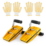 2 gelbe Hochleistungs-Plattenklemmen mit Doppelgriff – 771 lbs/350 kg Kapazität für 0–2,36 Zoll (0–6 cm) Granit/Quarz/Marmor/Glas – gummigepolsterte Hebewerkzeuge mit Griff und Anti-Rutsch-Technologie