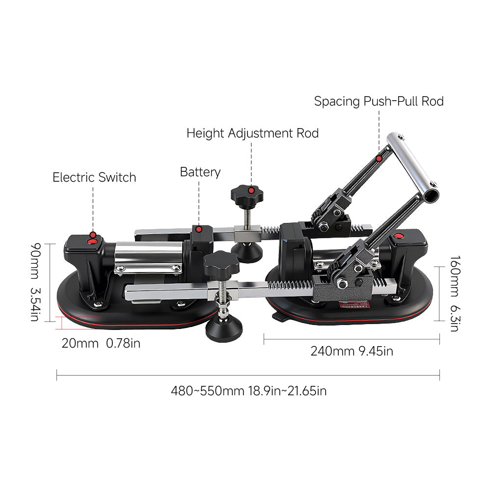 Heavy Duty Electric Suction Cup Splicer Worktop Tensioner Leveling Joint Tool Large Slabs Stone Tiles Stone Panel Installation