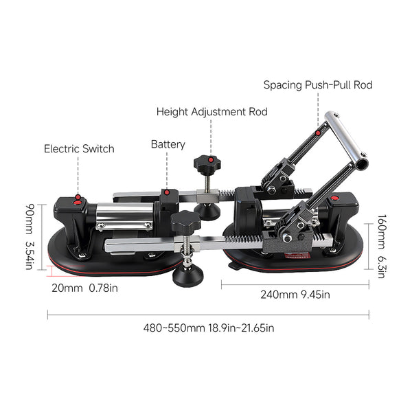 Heavy Duty Electric Suction Cup Splicer Worktop Tensioner Leveling Joint Tool Large Slabs Stone Tiles Stone Panel Installation