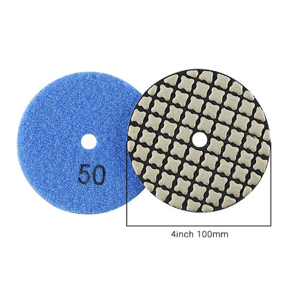 8PCS/set 4" Dry Diamond Polishing Pads Kit - 50#-3000# Grit for Granite/Marble Stone,  Grinder Polishi Discs
