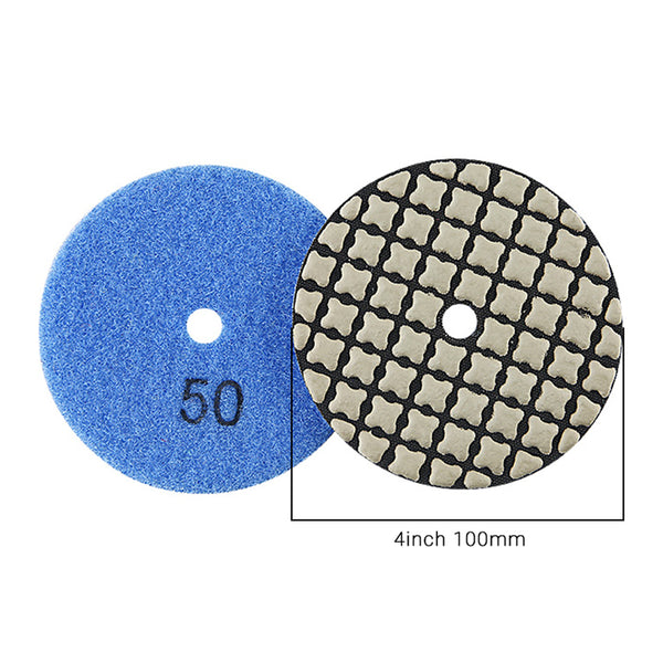 8PCS/set 4" Dry Diamond Polishing Pads Kit - 50#-3000# Grit for Granite/Marble Stone,  Grinder Polishi Discs