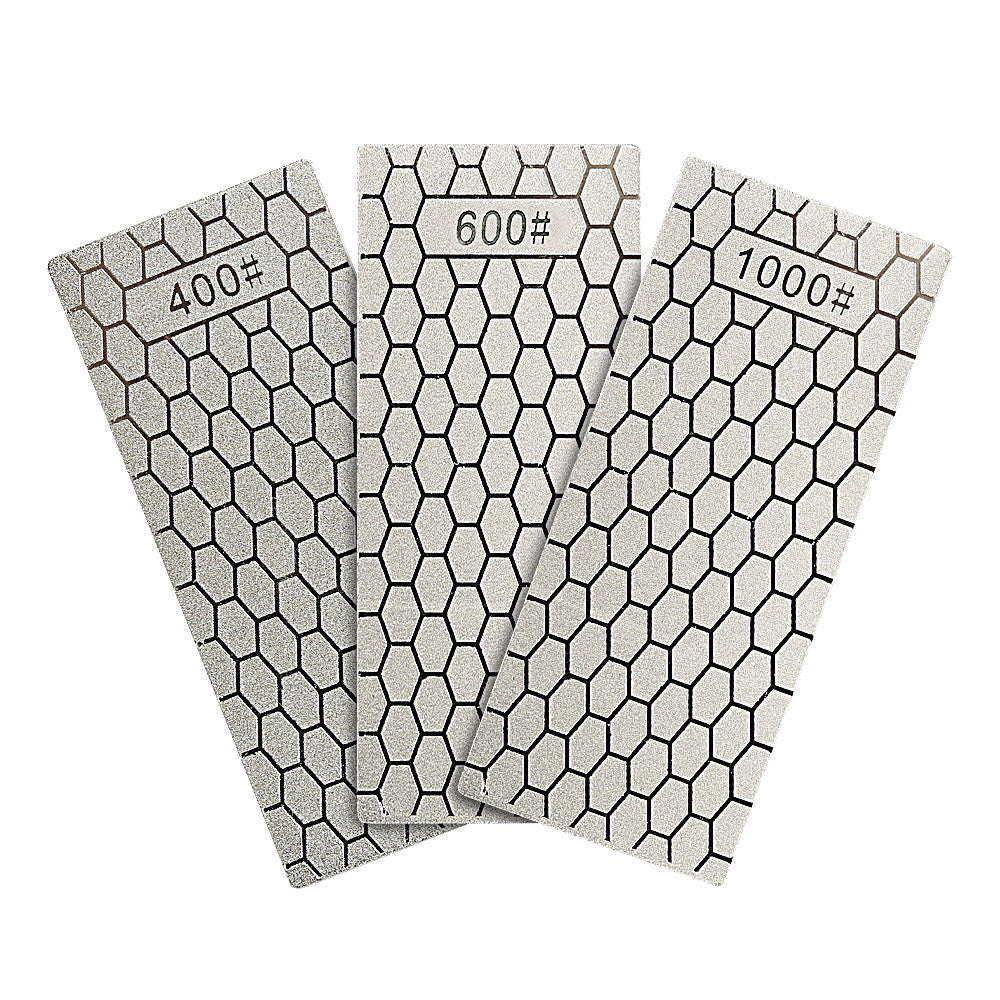 Diamant-Schleifstein-Set – grob/mittel/fein 400-600-1000 Körnung zum Schärfen von Messern und Werkzeugen, Diamant-Läppplatten-Kit
