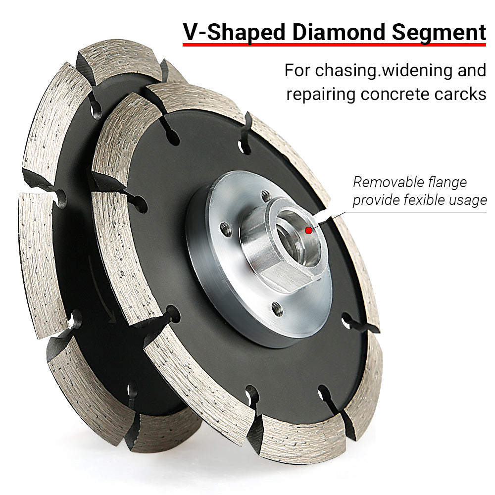 4,5 Zoll (115 mm) V-förmiges Diamantsägeblatt – Robustes Nutenfräsen in Beton und Schneiden von Steinwänden – 5/8-11 Winkelschleifblätter für Bodenreparatur und -renovierung