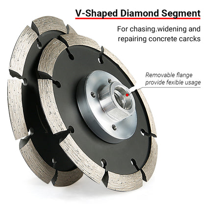 4.5" (115mm) V-Shaped Diamond Saw Blade - Duty Concrete Grooving & Stone Wall Cutting - 5/8-11 Angle Grinder Blades for Floor Repair & Renovation