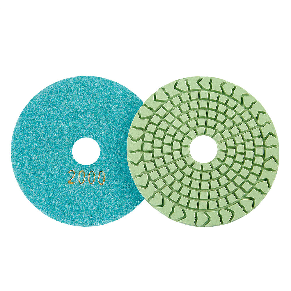 8-teiliges Set 4-Zoll Nass-Diamantpads – Körnung 50# bis 3000# für Granit/Beton/Marmor, Nassschleif- und Polierset