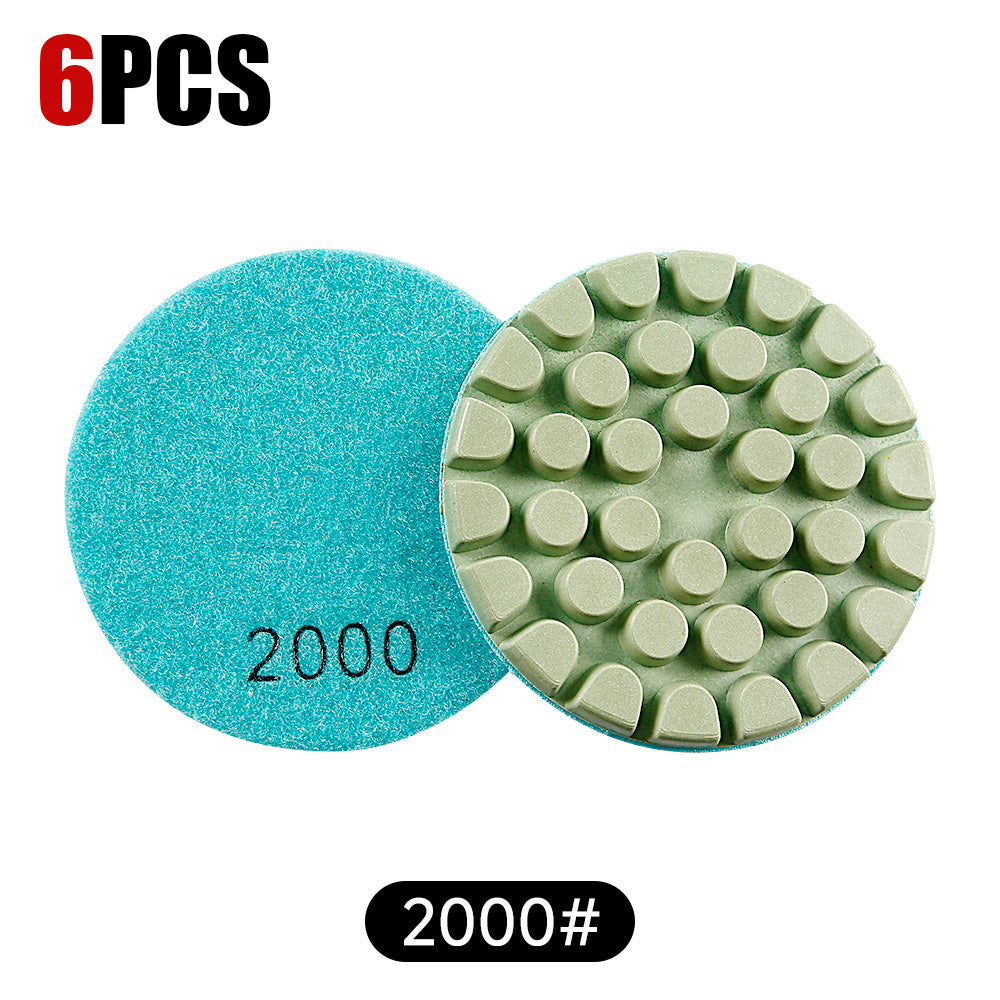 3/6 Stück 4-Zoll-Harzgebundene Diamant-Polierpads - Professionelle Terrazzoboden-Polierwerkzeuge - Hocheffizientes Schleifen & Polieren für Steinoberflächen