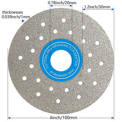 3PCS 4"-4.5"/100-115mm Diamond Grinding Wheels & Chamfered Blades - 45° Beveling/Trimming for Tile, Marble, Stone & Ceramics -22.23/20MM Apertures Angle Grinder Discs