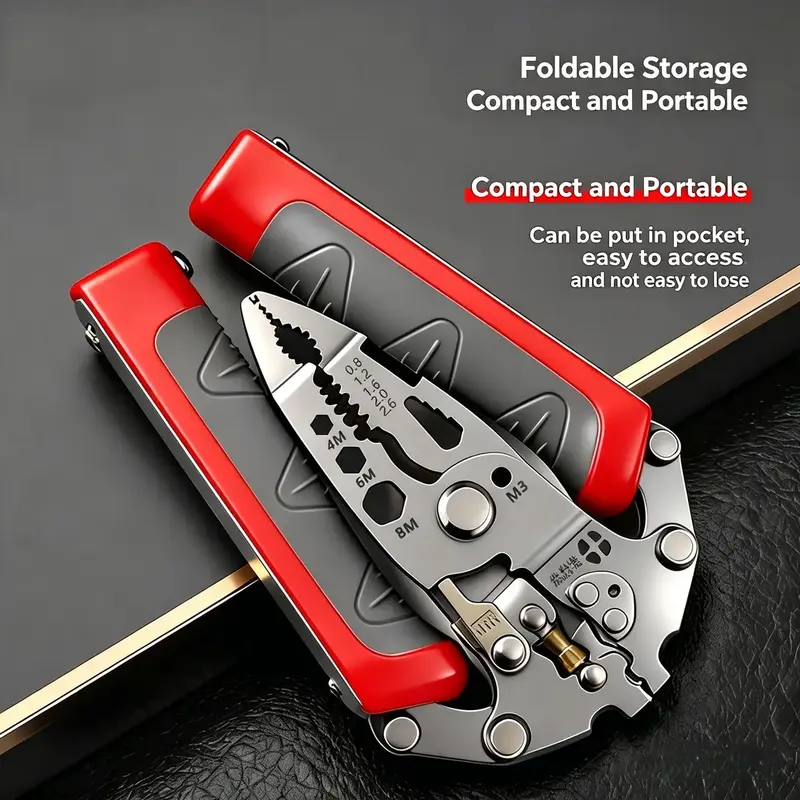 16-in-1 Electrician Multi Tool Pliers, Insulated Anti-Slip Grip, Wire Stripper, Crimper & Voltage Tester for Electrical Maintenance