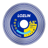 LOZLIN 115mm (4.5") Mesh Turbo Diamond Cutting Blades - Dry Ultra Thin for Rock Slabs, Ceramic & Marble - Angle Grinder Blades for Cutting, Grinding & Sanding
