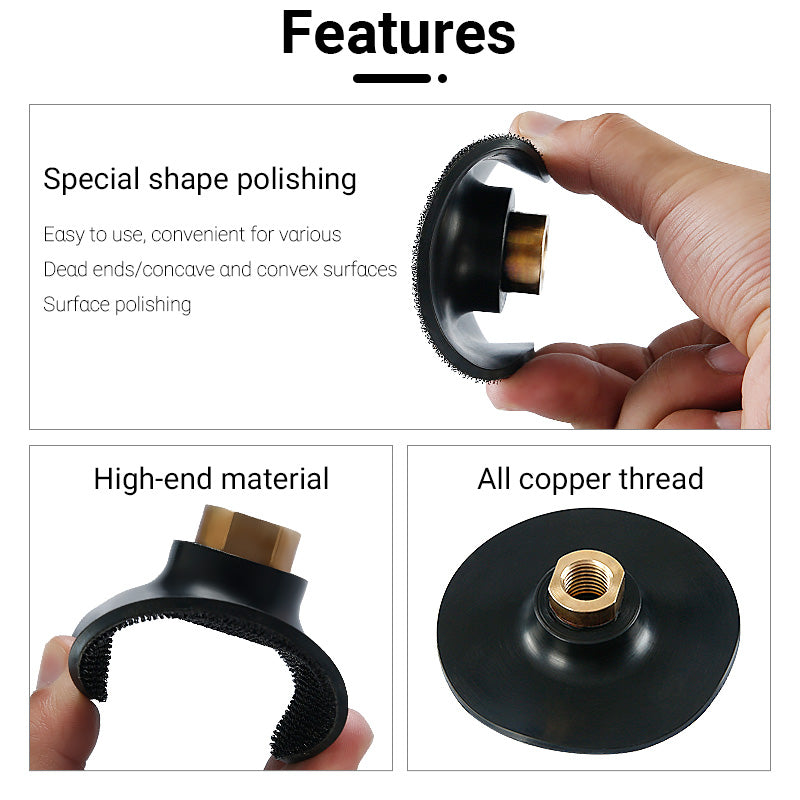 3" - 4" (80 mm - 100 mm) flexible Gummi-Schleifscheibe – selbstklebender, biegsamer Kopf zum Steinbogenschleifen auf Marmor und Granit – Zubehör für Winkelschleifer-Schleifpads