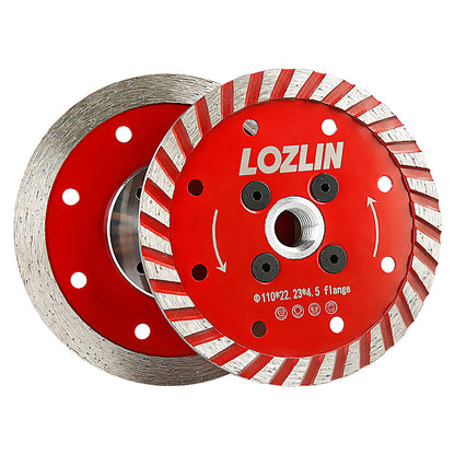 4.3" (110mm) Diamond Saw Blade - Cutting & Grinding for Granite, Concrete & Stone - 5/8-11 M14 M10 Arbor Angle Grinder Blade for Chamfering/Trimming/Shaping
