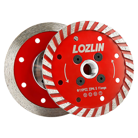 4.3" (110mm) Diamond Saw Blade - Cutting & Grinding for Granite, Concrete & Stone - 5/8-11 M14 M10 Arbor Angle Grinder Blade for Chamfering/Trimming/Shaping