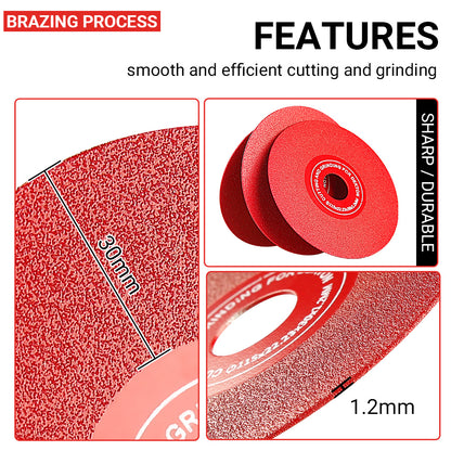 LOZLIN 4.5"/115mm Diamond Saw Blades 22.23 - for Cutting, Grinding & 45° Chamfering Tile/Marble - Extra-Wide Fine Sanding Discs for Stone Grinding
