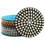 8PCS/Set 4 Zoll Trocken-Diamantpads - 50#-3000# Körnung Marmor/Quarzstein Winkelschleifer Polierscheibe