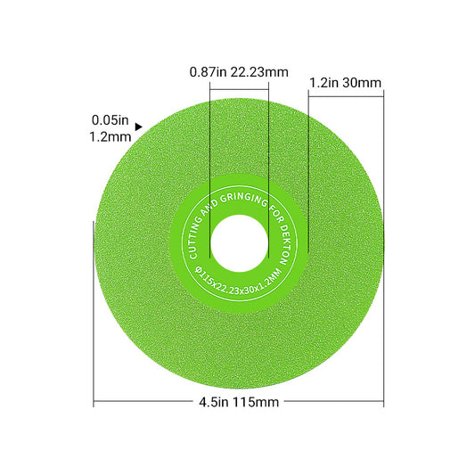 LOZLIN 4.5” /115mm 22.23 diameter of hole Rock plate flat grinding disc tile ceramic marble trimming 45 chamfering sanding saw blade extra wide fine sanding saw blade