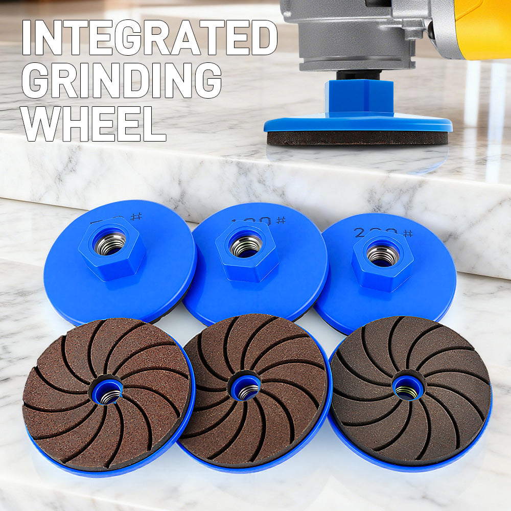 3 items One-Piece Resin-Bonded Diamond Grinding Wheel for Grinding and Polishing Stone, Marble, Granite, and Concrete
