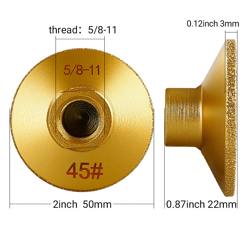 2 Zoll gelöteter Diamant-Flachschleifkopf, Stein, klarer Boden, Marmor, Quarzstein, Fliesen, Schleifkante, Eckverbindung, Grobschleifen, Nivellierung, Winkelschleifer, Schleifkopf