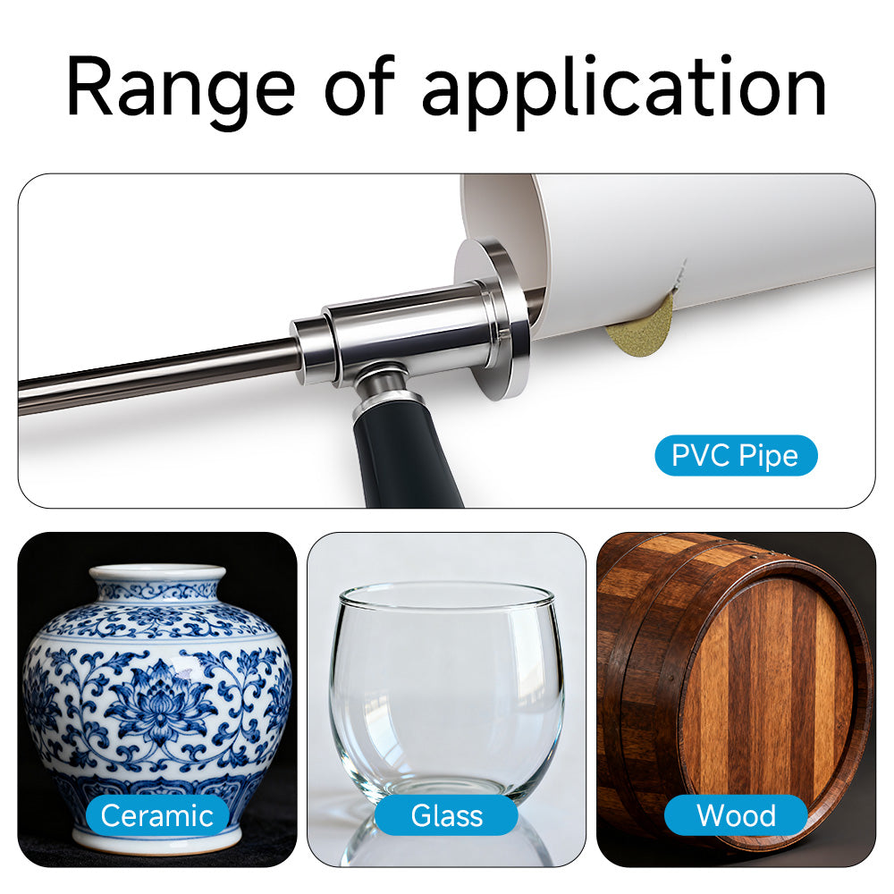 LOZLIN PVC Pipe Inside Cutter with Diamond Grit Wheel & 7-Inch Adjustable Depth for 1-1/2 to 8 Inches, 1/4in Hex Shank for Impact Drivers