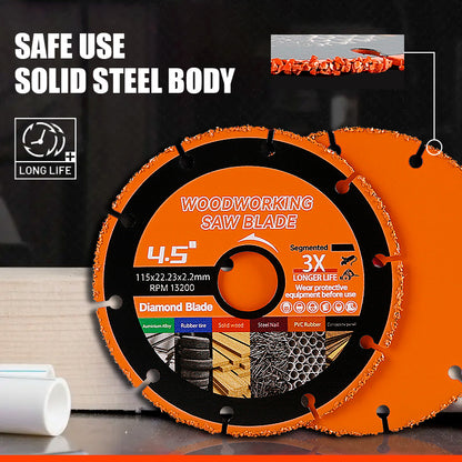 2PCS/5PCS 4.5" Carbide Saw Blades - Cut Wood w/Nails & Metal, Anti-Kickback Design - Angle Grinder Blades for Safe & Fast Cutting (115mm)