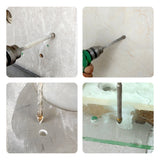 Mauerbohrer-Set, 4-teiliges Sägezahn-Exzenterbohrer-Set, industrielle Hartmetallbohrerspitze, geeignet für alle Fliesen, Keramik, Glas, Marmor, Beton, Edelstahl.