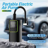 Portable Rapid-Inflation Tire Inflator Rechargeable air pump with digital display, suitable for quickly inflating car, motorcycle, and bicycle tires