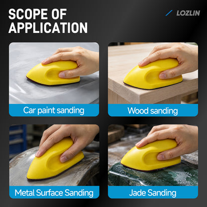 LOZLIN Mini Detail Hand Sander, 5-Piece/21 Piece Sanding Block Kit Sandpaper Refill Pack, 80/160/320/600 Grit Hook and Loop Abrasive Pads for Wood, Metal, Furniture, Crafts and Tight Spaces