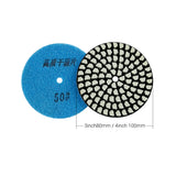 8PCS/Set 4 Zoll Trocken-Diamantpads - 50#-3000# Körnung Marmor/Quarzstein Winkelschleifer Polierscheibe