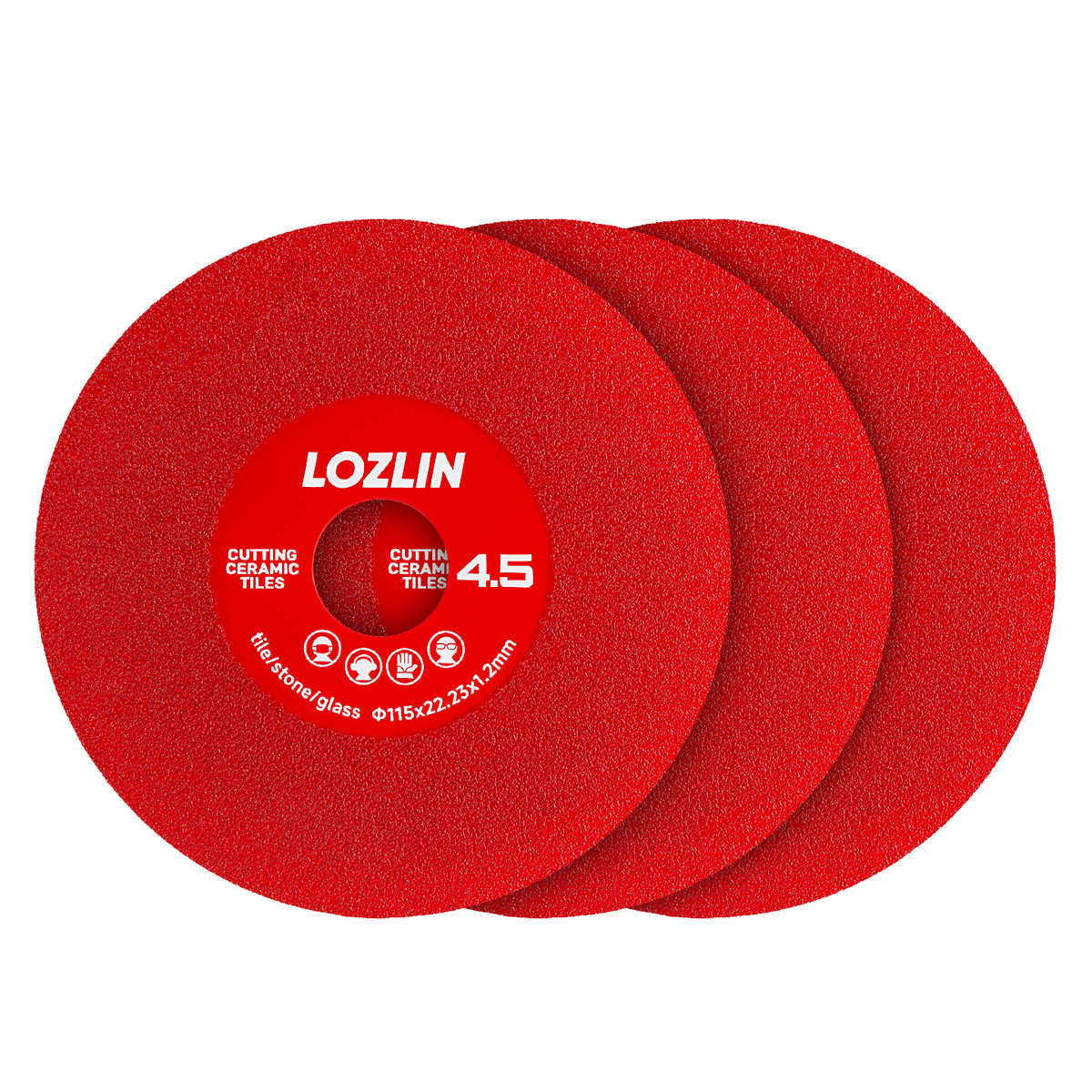 LOZLIN 4,5 Zoll/115 mm Diamant-Sägeblätter 22.23 – zum Schneiden, Schleifen und 45°-Fasen von Fliesen/Marmor – Extrabreite, feine Schleifscheiben zum Steinschleifen