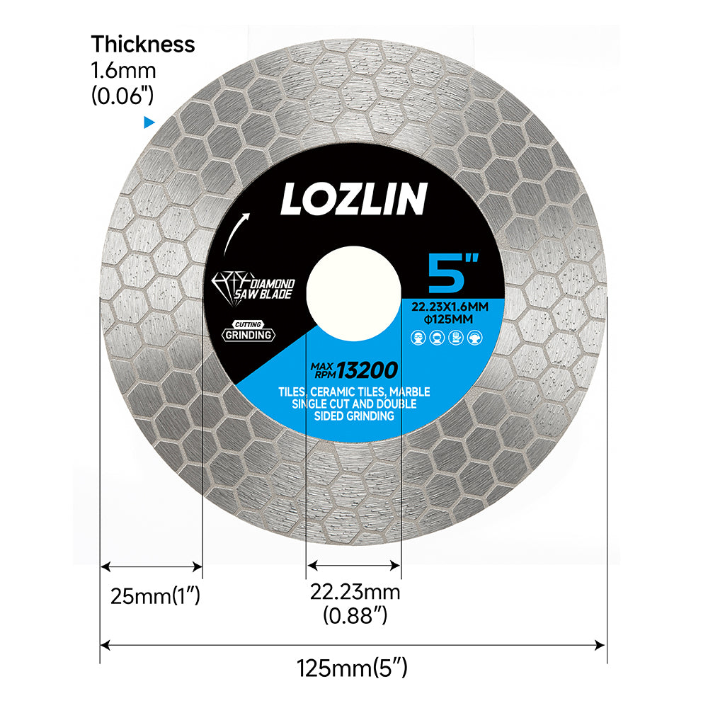 4.5-inch/5-inch ceramic tile diamond saw blades - professional ceramic tile and stone cutting blades, suitable for marble, granite, and ceramic tiles - precision grinding wheels, suitable for renovation and DIY projects