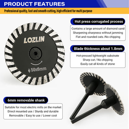 3PCS 2" (5cm) Diamond Mini Saw Blades - Precision Cutting & Engraving for Marble, Granite & Stone - Straight Grinder Mounted Stone Carving Tools