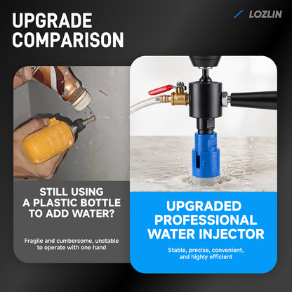 Hand Drill Water Injection Device M10, M14, 5/8-11 Adapter; Water Injection System for Drilling Holes in Tiles and Stone Slabs; Adjustable Valve
