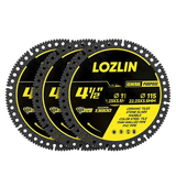 LOZLIN 3Pcs 4.5" 115mm Industrial Diamond Cutting Blade, Multi-Purpose for Steel Roof Sheets, PVC Pipes & Stone